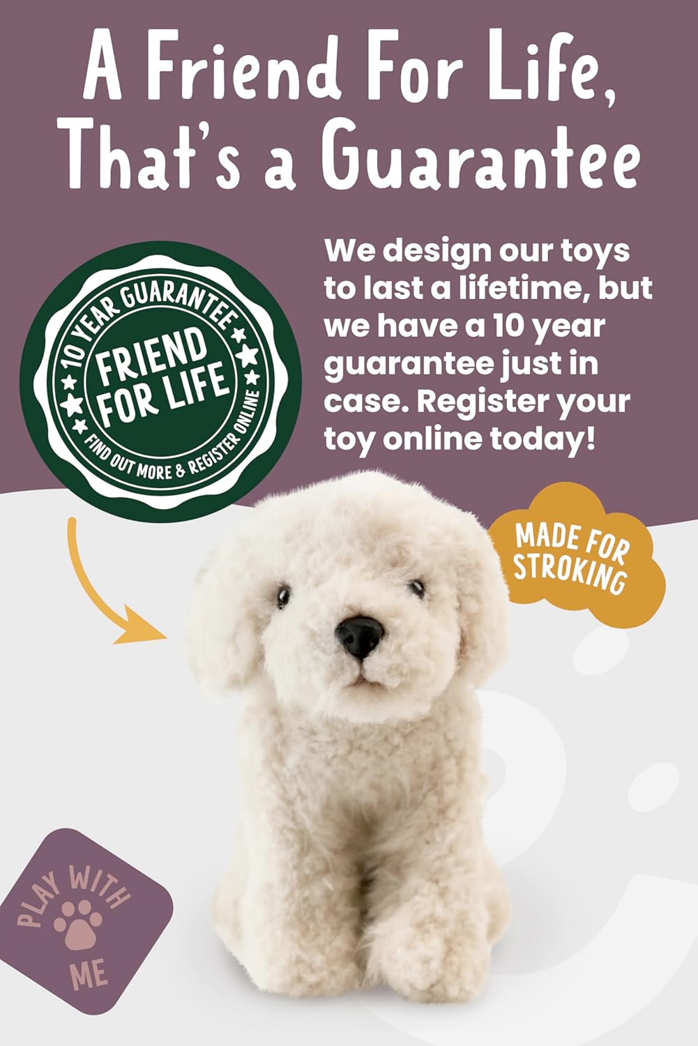 Living Nature Labradoodle Stuffed Animal | Fluffy Dog Animal | Soft Toy for Kids | 10 Inches