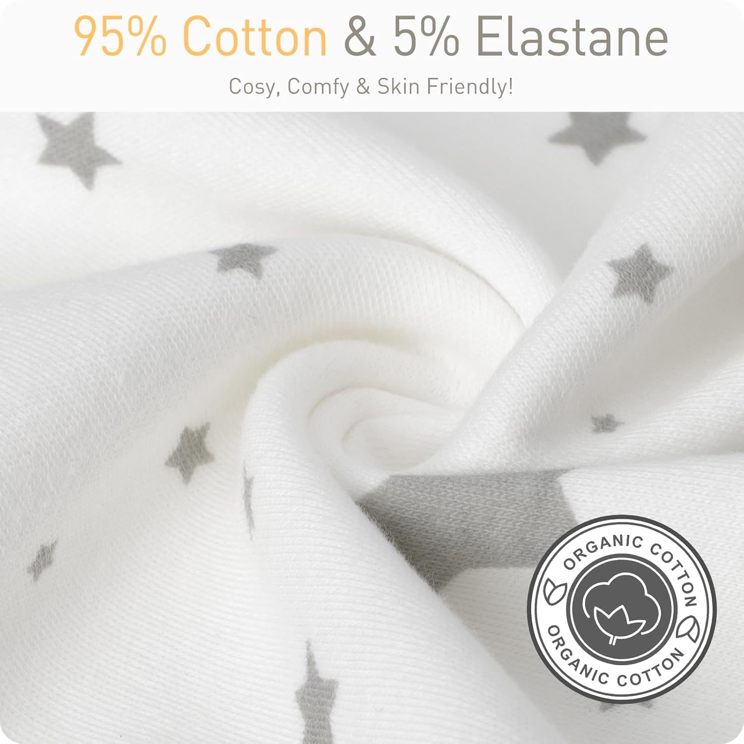 Transitional Swaddle Sack with Arms Up Length Sleeves and Mitten Cuffs 0-3 Months Wearable Swaddling Blanket Sleeping Bag Cotton for Newborns Baby Boys Girls Sleep Sacks Snug Fit Calms Startle Reflex - Image 5