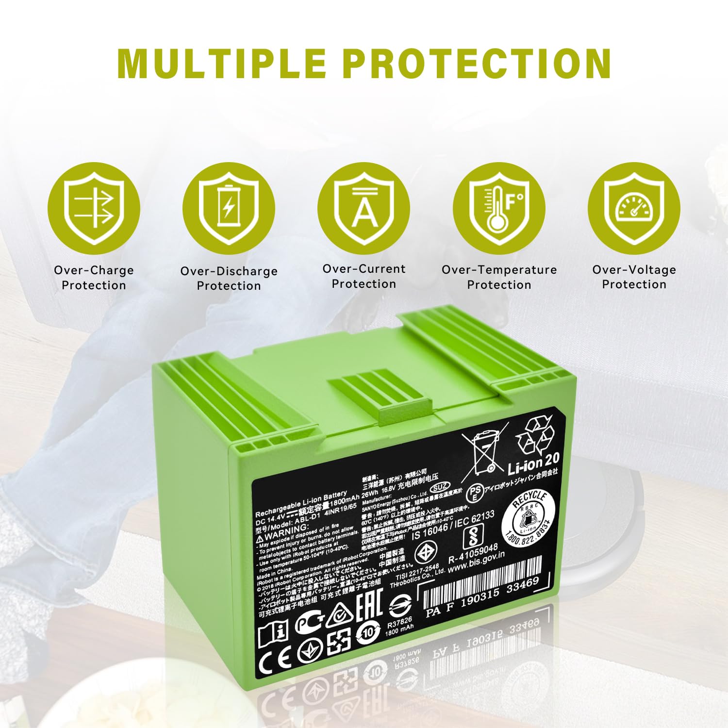 Amazon.com: ABL-D1 Battery for iRobot Roomba i7 j7 e5 e6 e5150