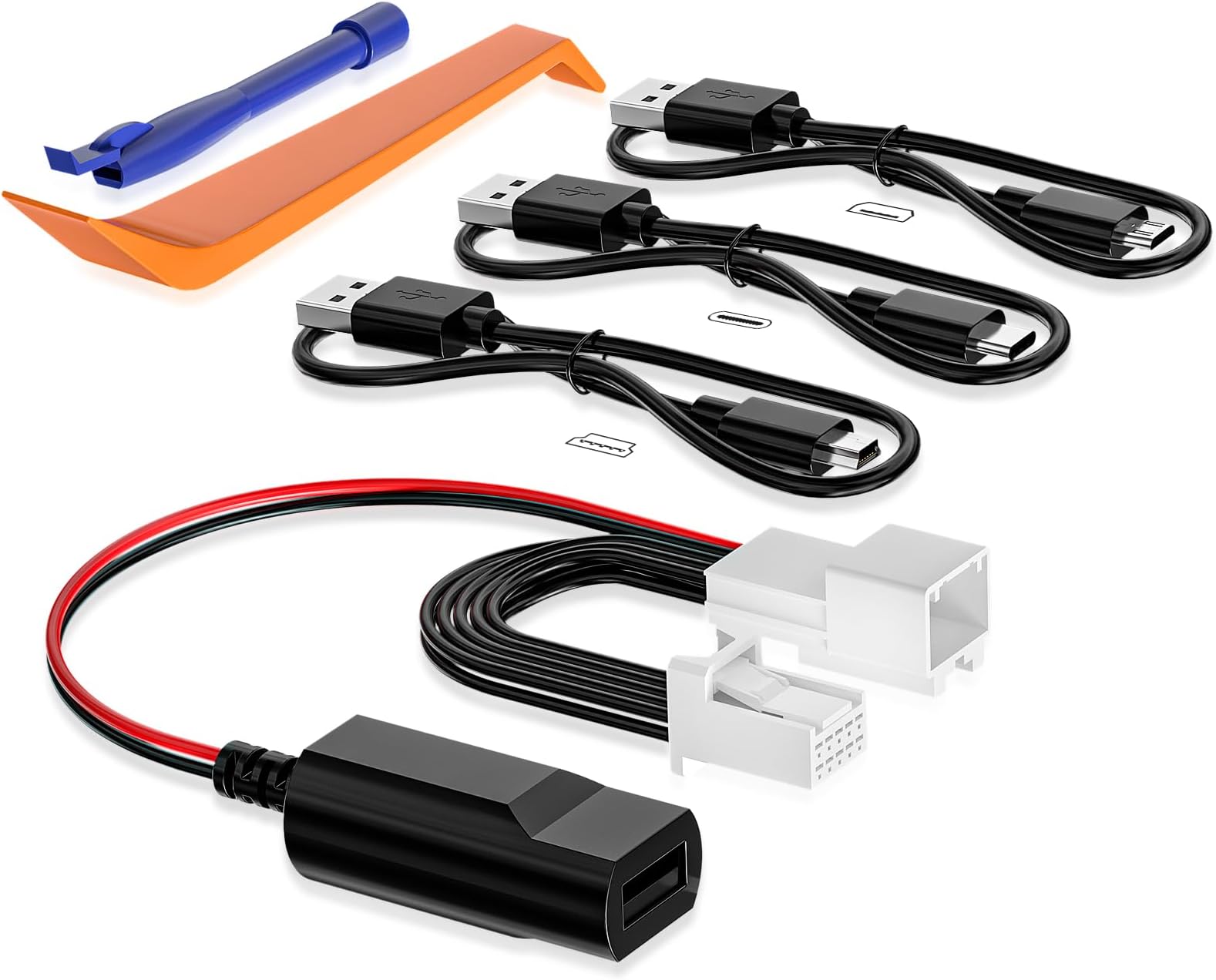 Dash cam Power Adapter 10-pin Type B Compatible with Select Toyota, Lexus, Subaru Models. Connects to Rearview Mirror