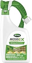 Scotts MossEx 3-in-1 Ready Spray, Kills Moss, Algae and Lichens, Fast Acting, Use on Lawns, Roofs, and Patios, 32 fl. oz.