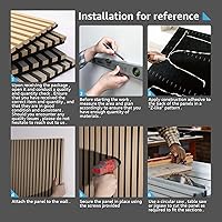 Vista 9 de Art3d Paquete de 2 paneles acústicos de madera de 108 x 12 pulgadas para pared, paneles de listones de madera insonorizados para pared y techo, Teca