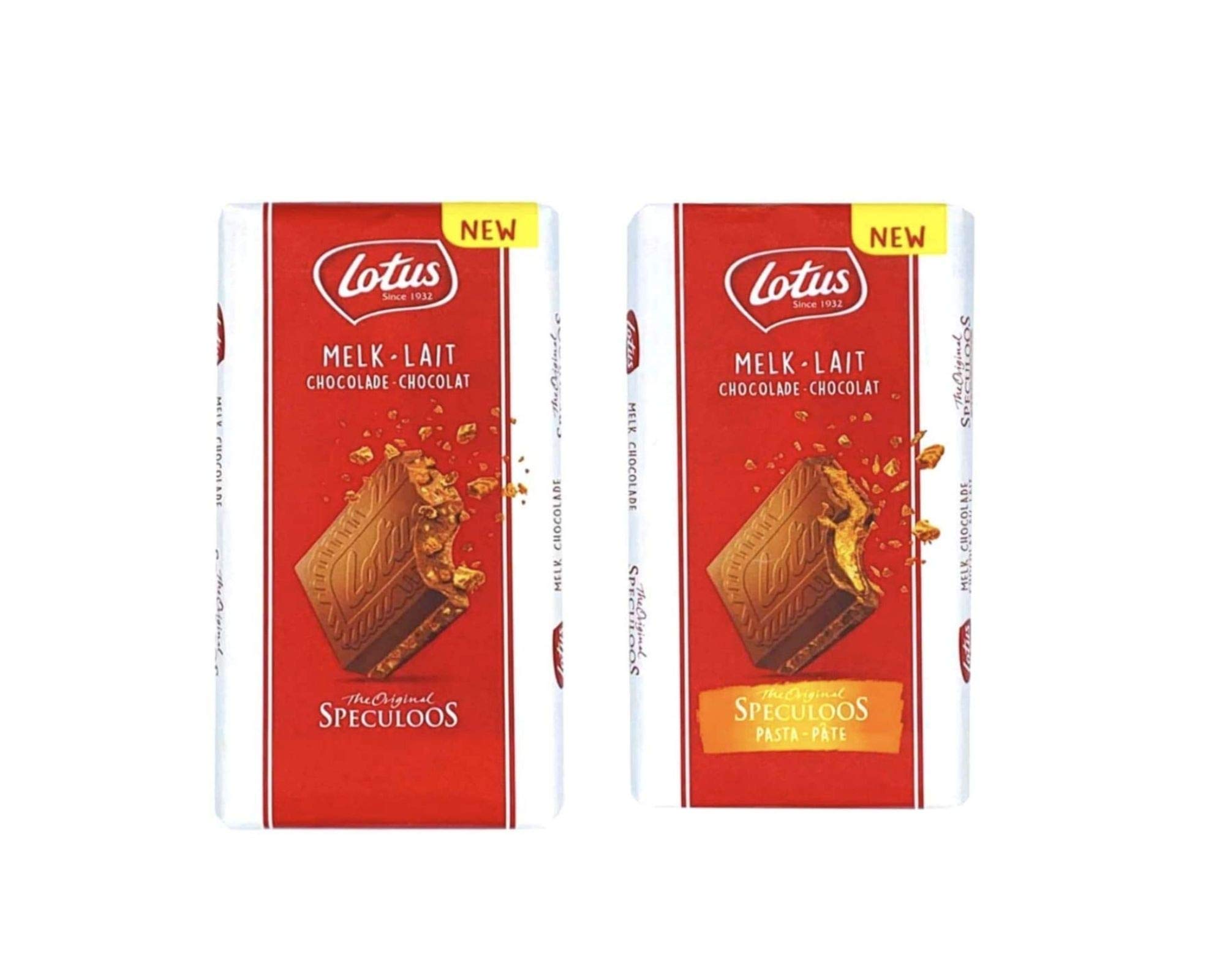 Lotus Speculoos Chocolates Gift 2 Pack Combo Bundle- Bar Biscuits Ultimate Chocolate Gift - Milk Chocolate Gift Bar With Lotus Speculous Pieces + Lotus Chocolate filled with Cream
