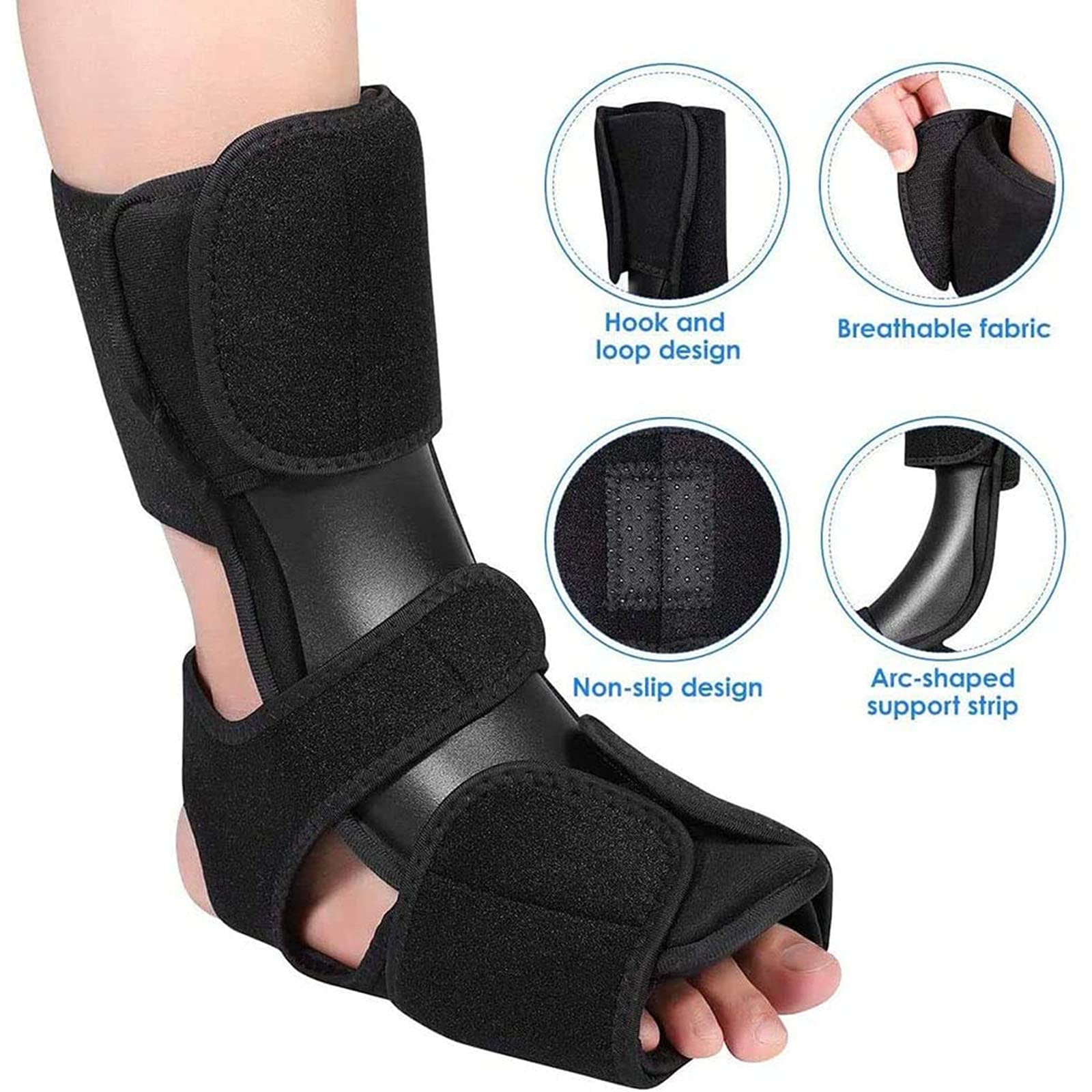Plantar Fasciitis Night Splint Plantar Fasciitis Brace Adjustable Elastic Dorsal Night Splint for Treatment of Plantar Fasciitis Achilles Tendonitis and Drop Foot (XL)