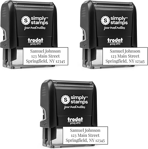 Miniatura 13 de Sello de dirección personalizado, 20 opciones de fuente, sello de dirección autoentintado de 3 líneas, hasta 3 líneas de texto personalizado