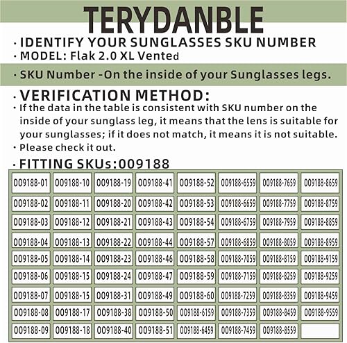 Miniatura 6 de TERYDANBLE Lentes compatiblesde repuesto para Oakley Flak 2.0 XL ventiladas con 5 colores