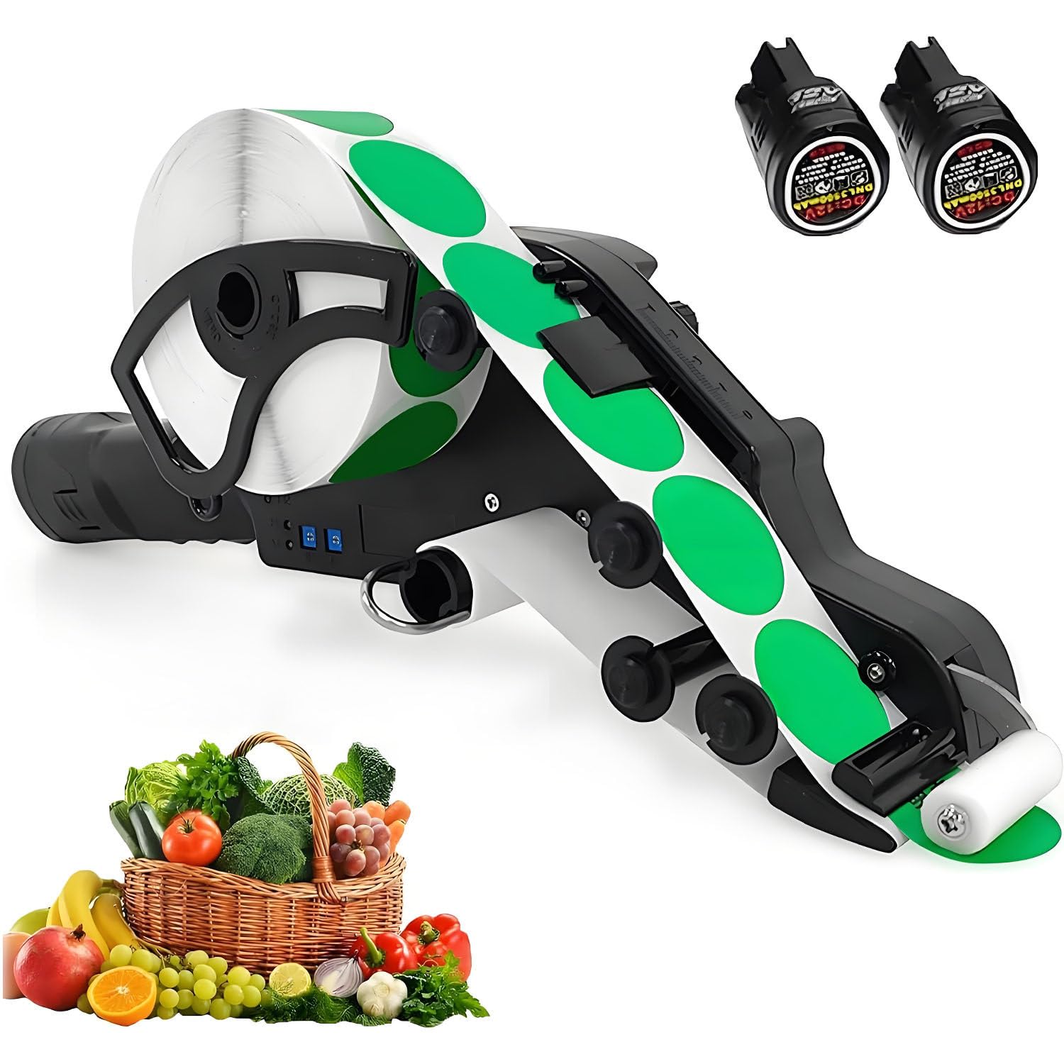 Etichettatrice Automatica con sensore, per Etichette Larghe 40 mm/80 mm, Adatta a superfici Piane e Curve, per un'etichettatura efficiente nel Settore Retail e nei Magazzini. 40mm
