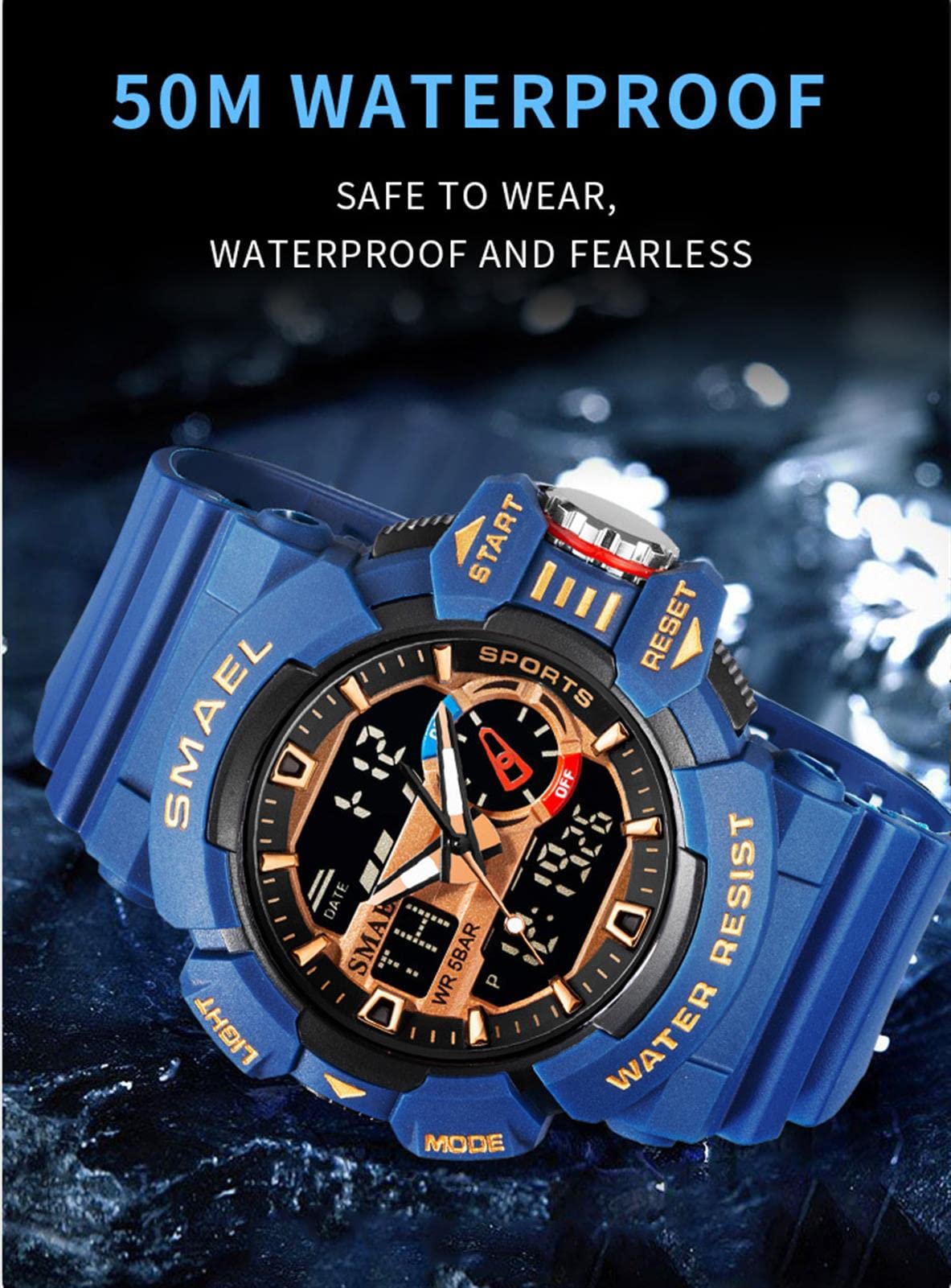 Relojes Deportivos para Hombre Resistente Al Agua Digital Militares Relojes Multifuncional Militar Reloj para Hombre