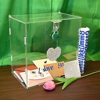YVZOTCK Acrylic Wedding Card Box ,Clear Card Box for Wedding Reception, Wedding Money Box Gift Card Box for Party Graduation Birthday Baby Shower