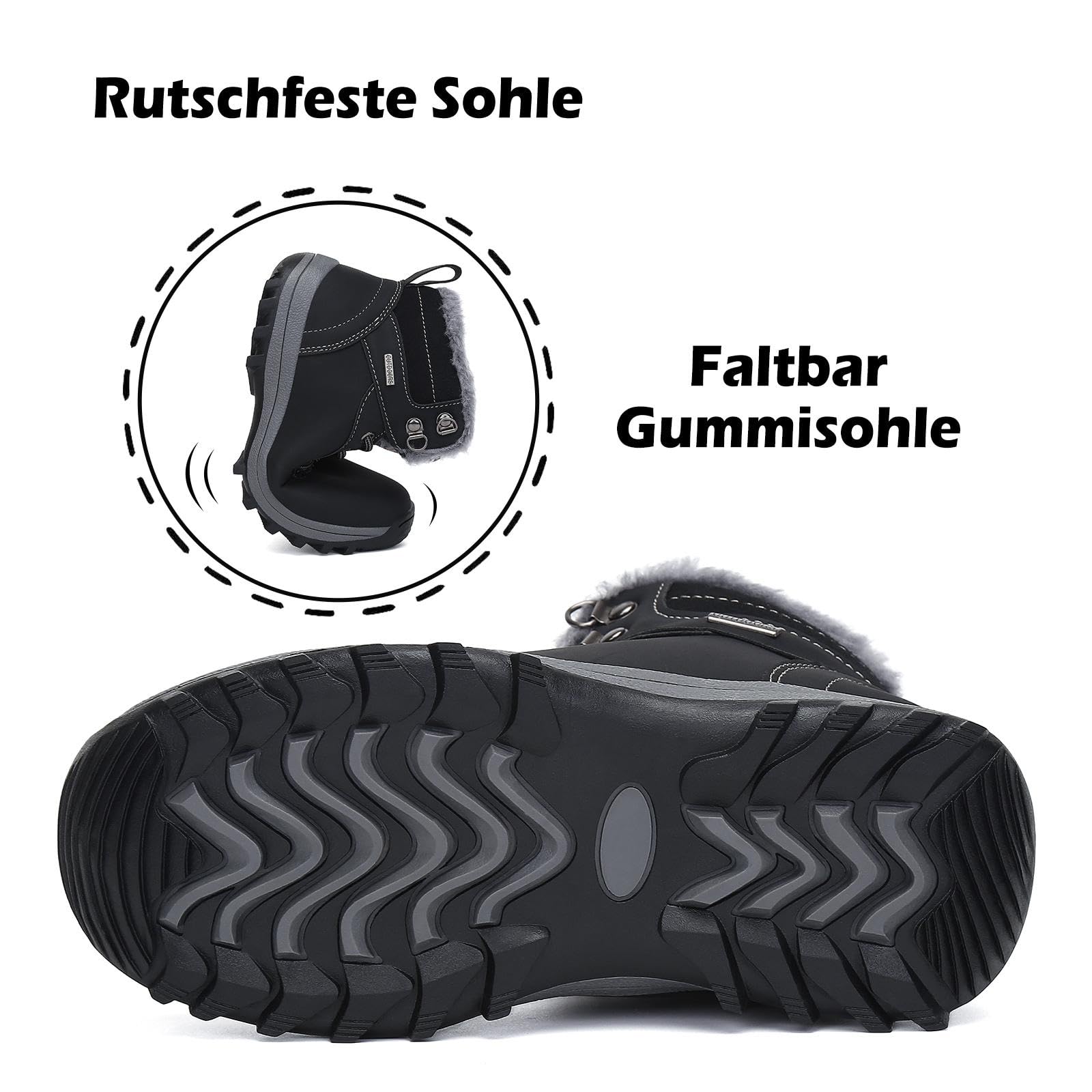 Mishansha Bottines Enfant Hiver Antidérapantes Fourrées Chaussures Hiver pour Garçon Fille, Gr.24-36
