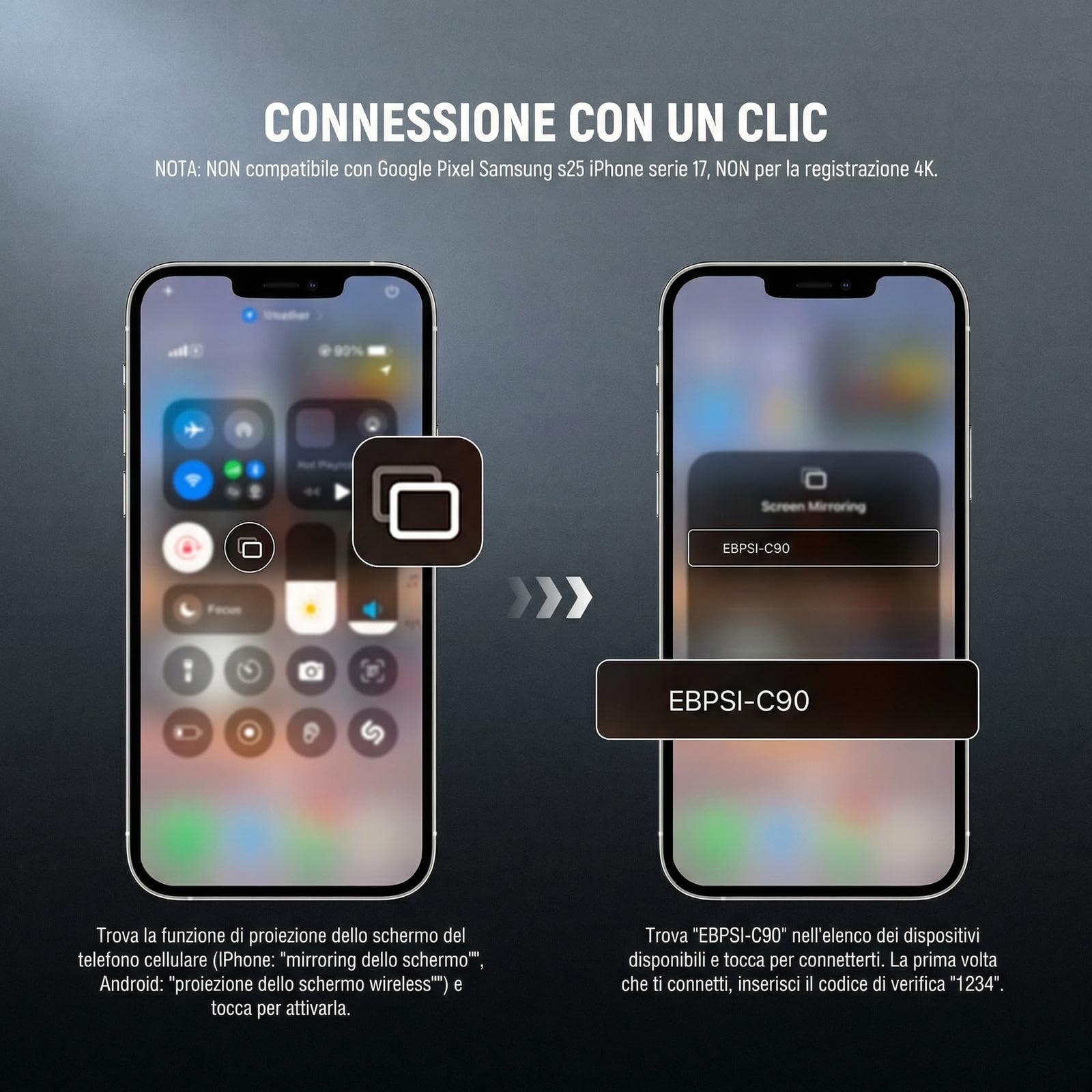 NEEWER BASICS Vlog Selfie Monitor Schermo Magnetico da 4", Wireless per Fotocamera Posteriore Telefono con Remote/1500mAh per YouTube TikTok, NON Compatibile con iPhone 17 Google Phone/Video 4K, M4B