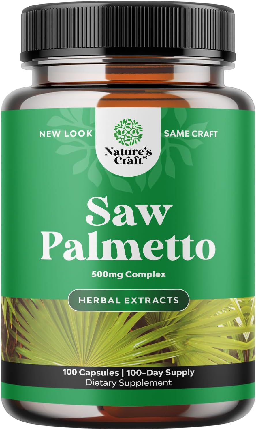 Extra Strength Saw Palmetto Extract - Advanced Saw Palmetto for Women and Men's Hair Growth and Urinary Support with Plant Sterols and Flavonoids - 500mg Herbal Saw Palmetto Supplement - 100 Capsules