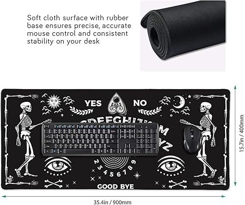 Miniatura 3 de Alfombrilla de mouse extendida para juegos de 35.4 x 15.7 pulgadas, alfombrilla de mouse retro vintage grande XXL, base de goma antideslizante,