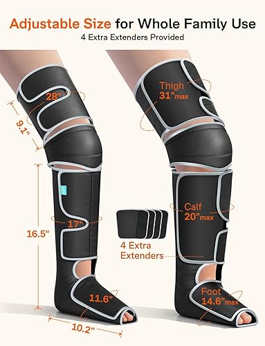 Miniatura 4 de ALLJOY Masajeador de piernas para circulación y alivio del dolor FSA, regalos para hombres, mujeres, papá, mamá, masajeador de piernas con calor y