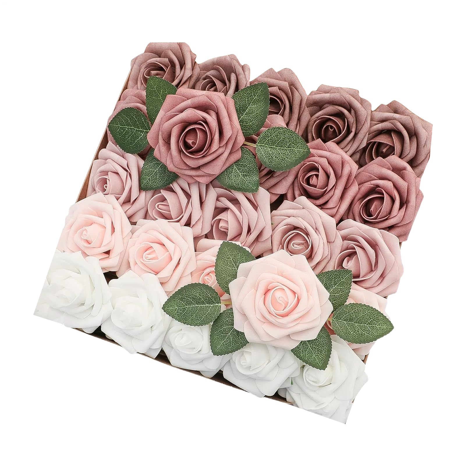 Fleurs artificielles pour vase en lot de 25 dégradées pour mariage
