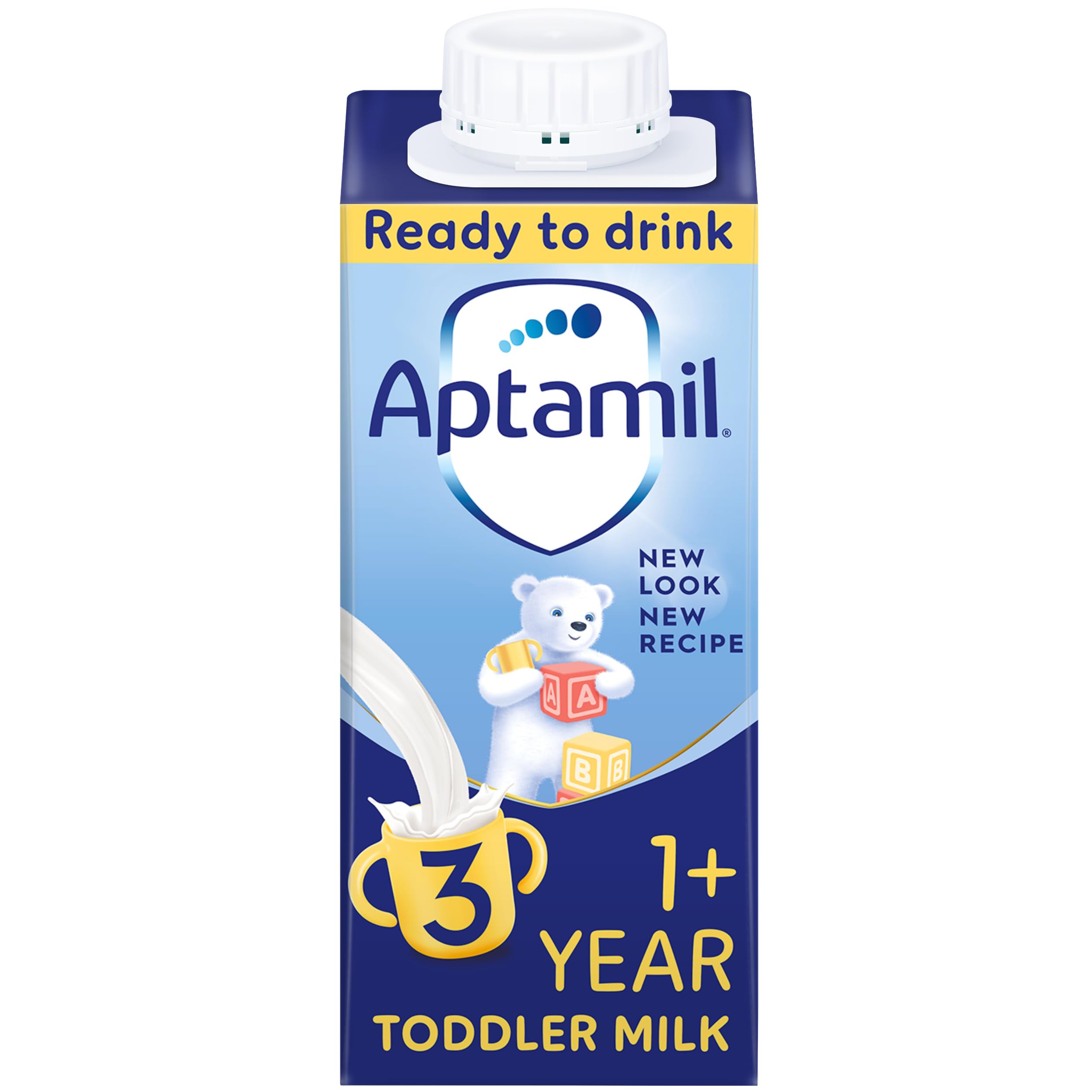 Aptamil 3 Toddler Baby Milk, Ready to Drink Liquid Formula, 1-3 Years, 200ml