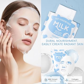 Milk Skin Care Set for Kids & Teens, 12 IN 1 Moisturizing & Gentle Milk Skin Care for Teens Girls Ages 8-12, Face Care Kit, Milk Skincare for Girls 10-12, Bulk Birthday Gifts, Daughter Gifts, 12PCS
