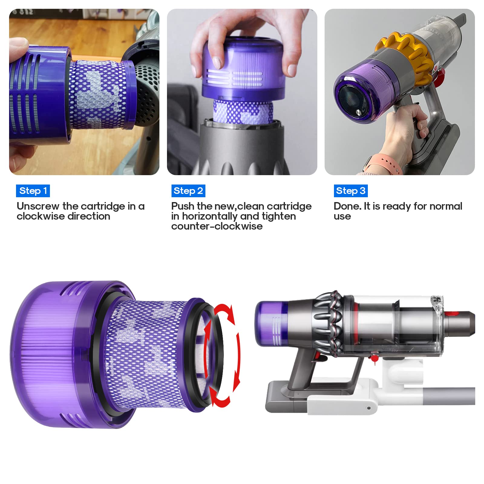 2 Pack Vacuum Filters Replacement For Dyson V11 Outsize, SV16 Outsize, Outsize, Outsize Absolute+ Vacuum Cleaner,Dyson V11 Outsize HEPA Replace Part No.970422-01