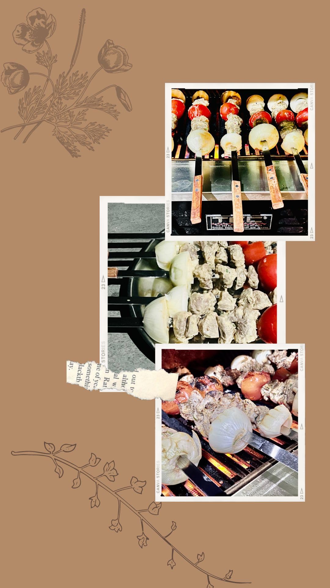 Brochetas planas para barbacoa de media pulgada para barbacoa al aire libre, acero inoxidable con mango de madera maciza para asar estilo brasileño, kebob koubideh, kebab turco persa de ½ pulgada de