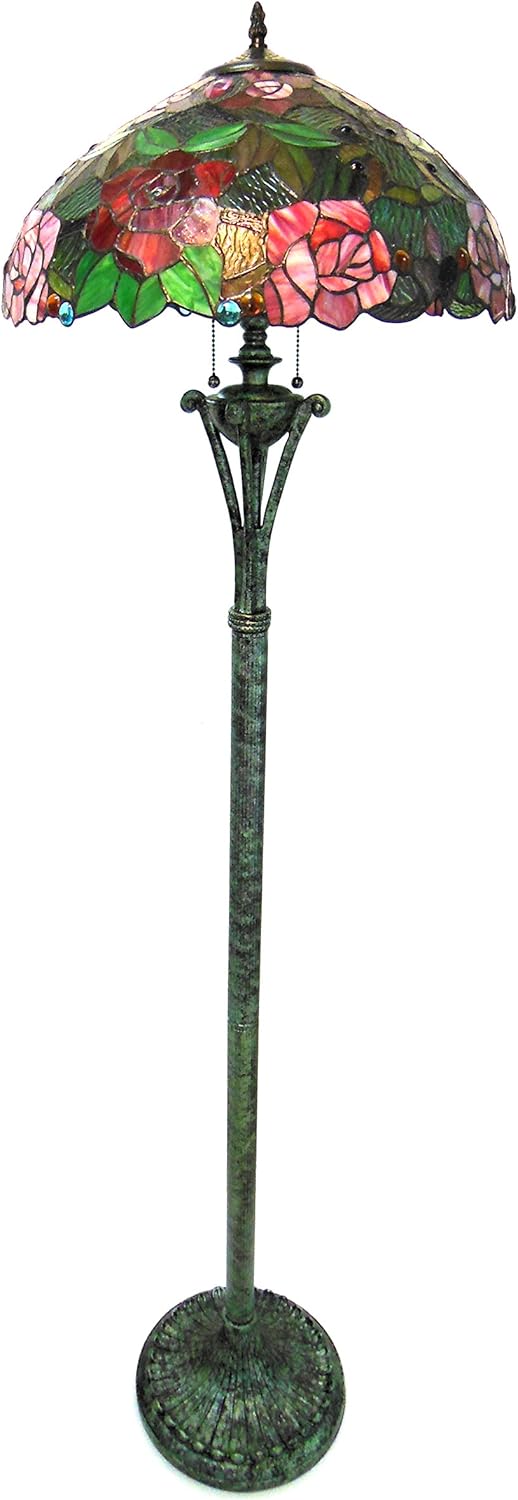Exclusive Discount 90% Price Chloe CH18790RF18-FL2 Peggy Tiffany-Style Roses Floor Lamp with 18 Shade