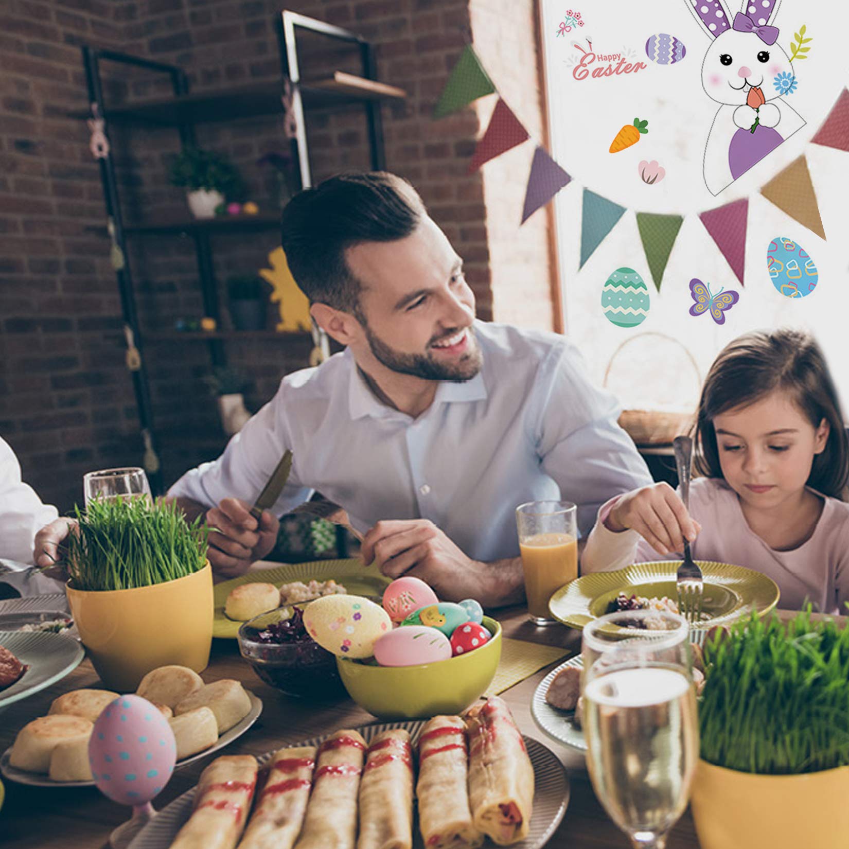 Adesivi Per Finestre Primavera - 9 Fogli Con Animali E Fiori, PVC Elettrostatico, Riutilizzabili