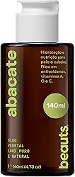 Óleo de Abacate 100% Puro Vegetal e Natural - Hidratante Corporal, Massagem, Banho Aromaterapia e Uso Capilar - Tampa Gotejadora - 140ml Beauts
