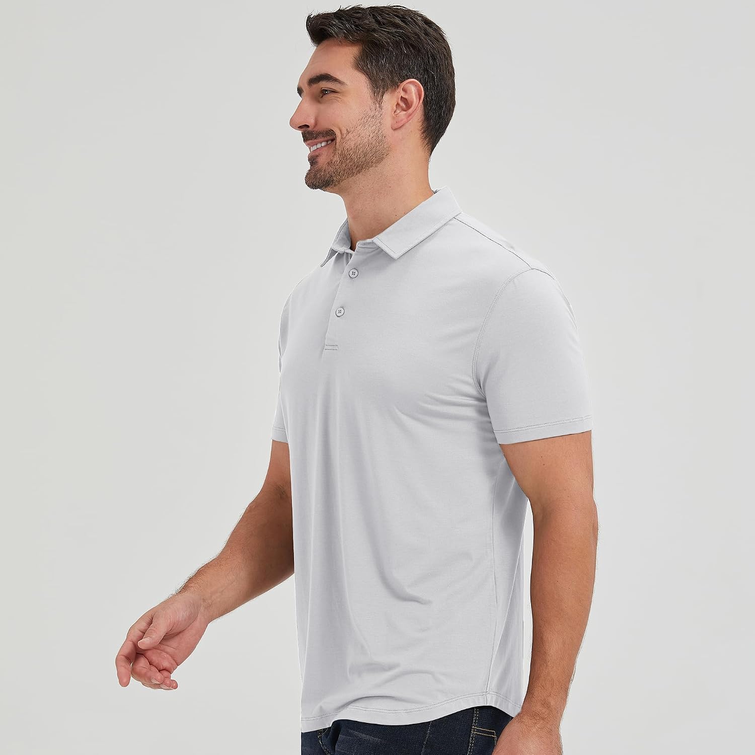 netdraw Men's Ultra Soft Bamboo Viscose Polo Curved Hem S-3XL image 3