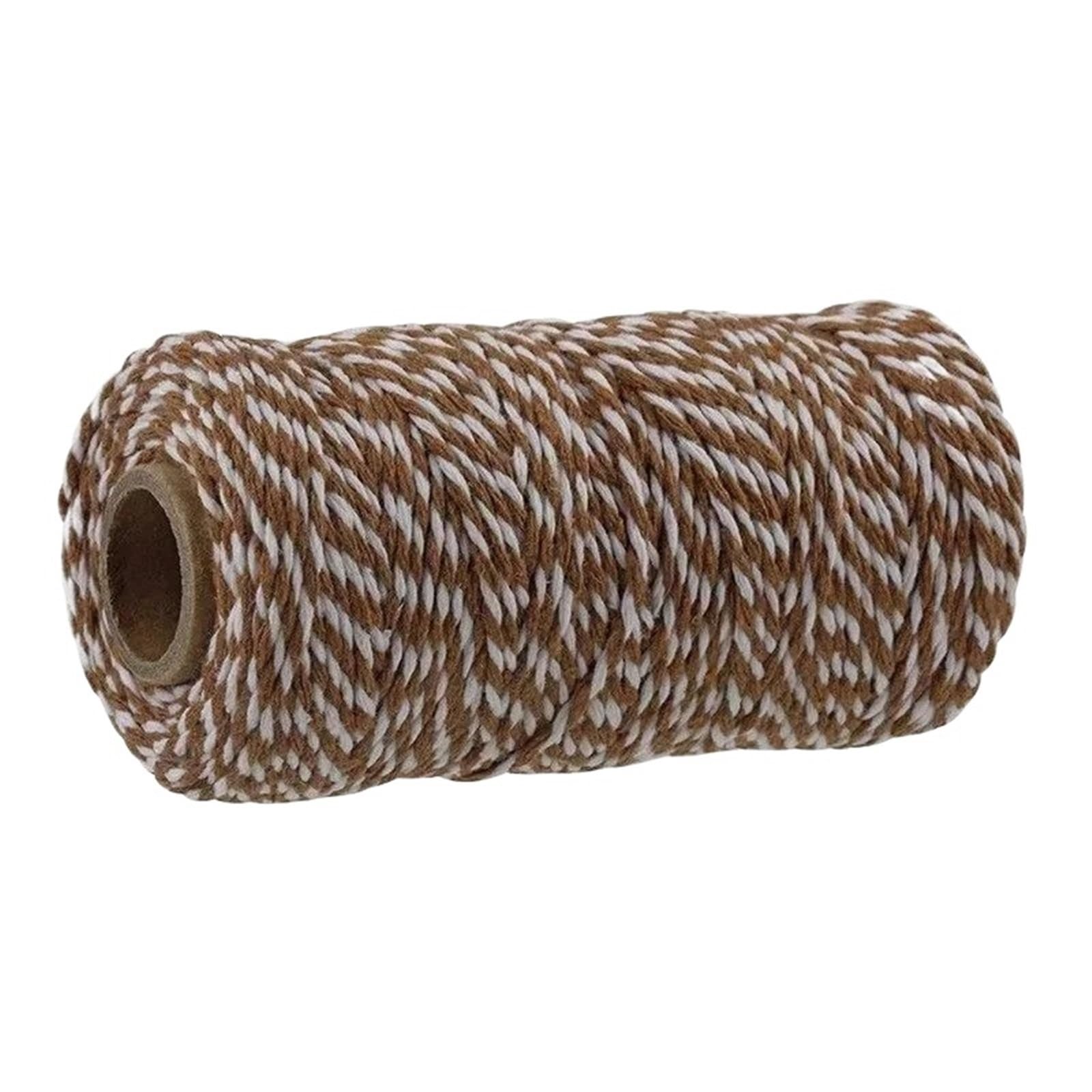 Cotton Macrame Cord 2mm 100M Macrame Cord Cotton Rope String Crafts DIY Colored Thread Twisted Twine Handmade Sewing Home Wedding Decoration(Color10,2roll)