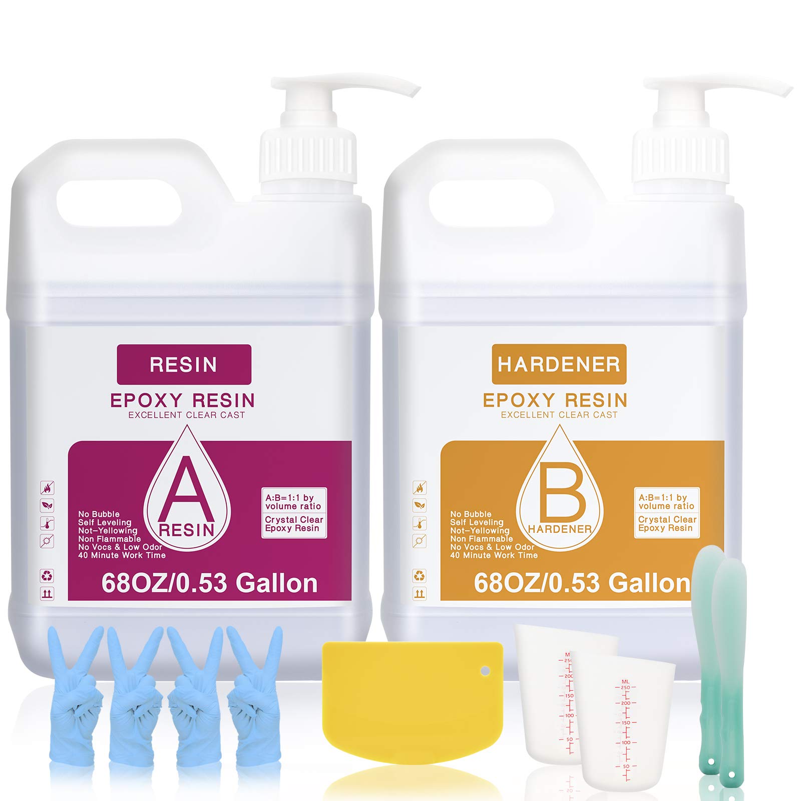 Buy Epoxy Resin1.06 Gallon /136 OZ Epoxy Resin Crystal Clear,Casting