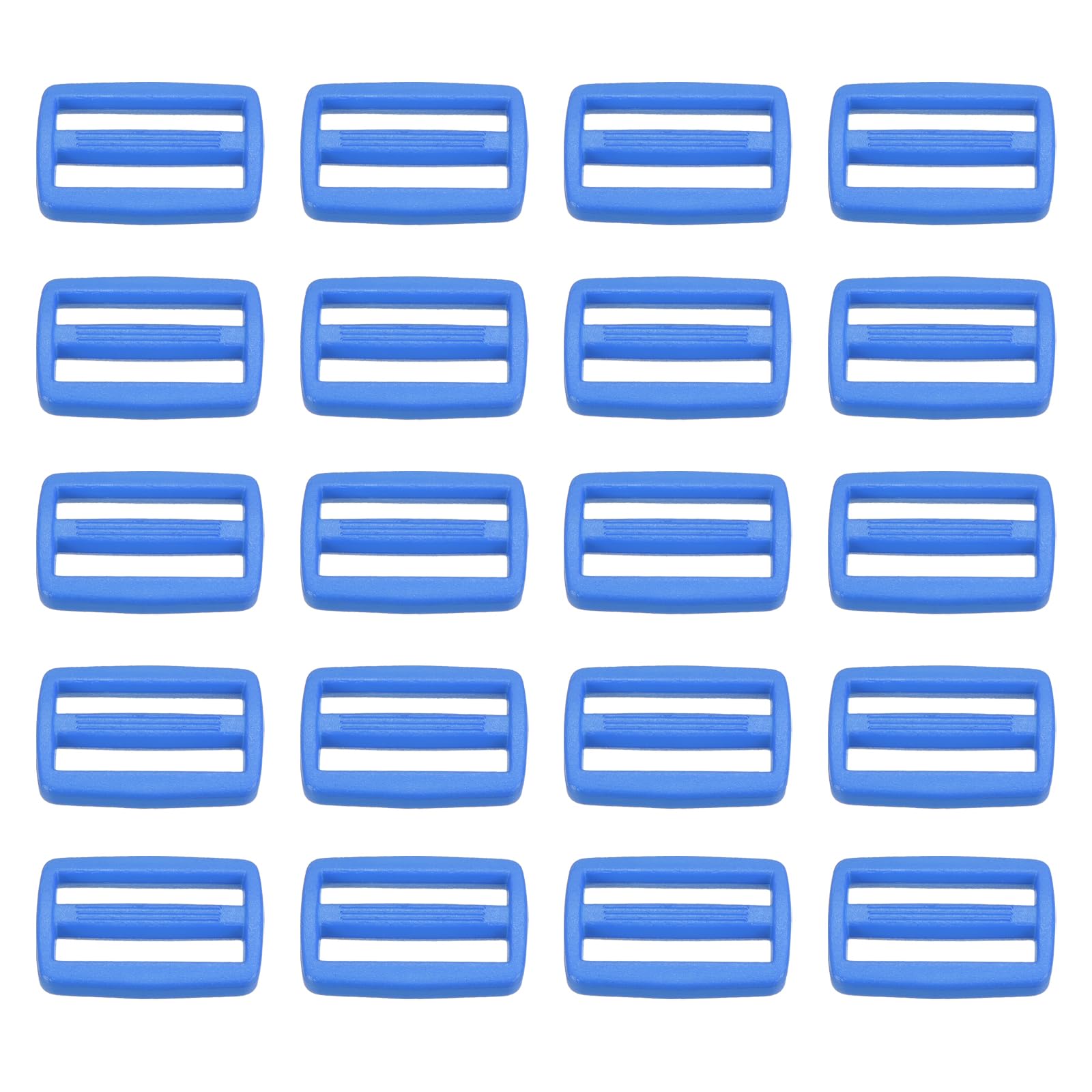 PATIKIL 1 Inch Tri-Glide Slide Buckles, 50 Pack Plastic Webbing Strap Fastener for Backpack Bag Belt Blue
