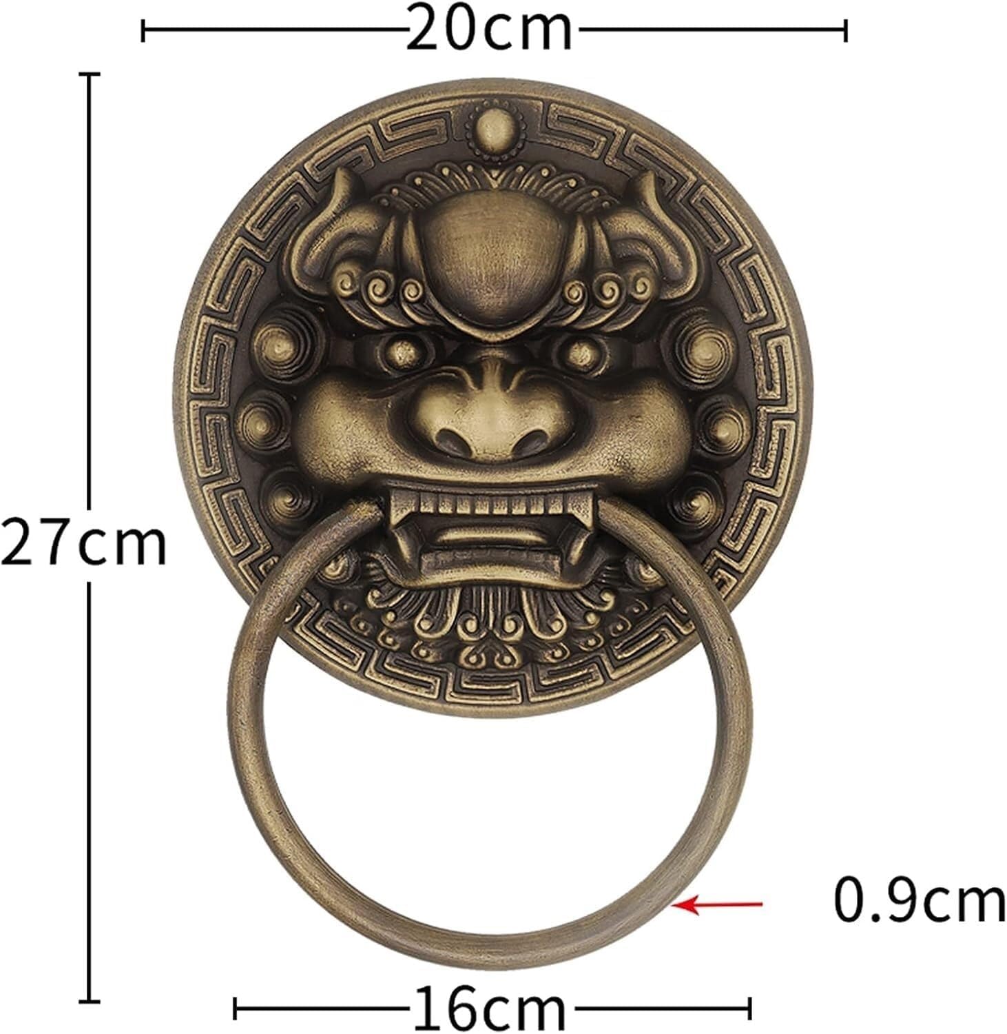Door Knocker,1 Pair Antique Ring Door Knocker, Door Knocker Bronze Thickened Door Handle Retro Villa Entrance Door Old House Door Decoration Accessories/Brass