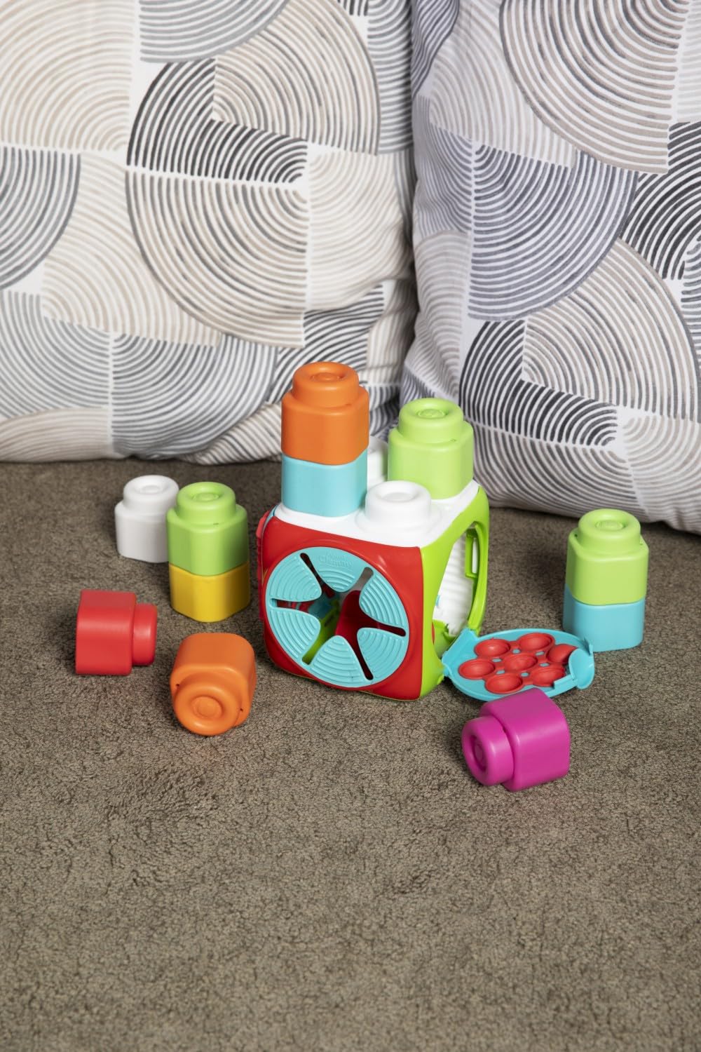 Clementoni - Soft Sensory Activity Cube-Set Konstrukcje Przed Dzieciństwem, Miękkie Clemmy, Bloki Dzieci 6 Miesięcy, Gra Sensoralna, Układane I Zmywalne, Made in Italy, Wielobarwny, 17902