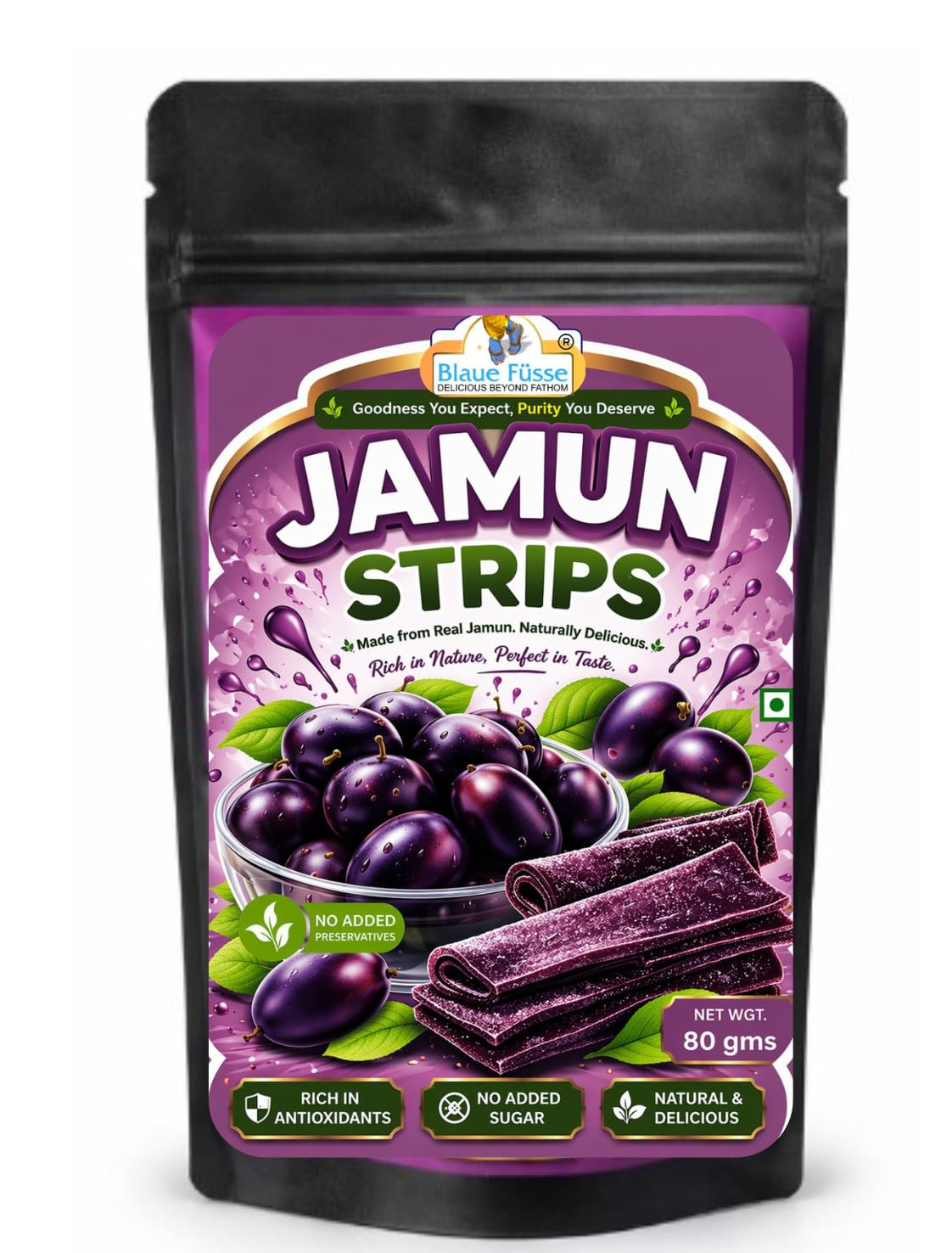 Jamun Strips 100% Pure & Sugar-Free | No Added Color or Flavor | Real Jamun Fruit & Seeds | Pack of 3-image-39