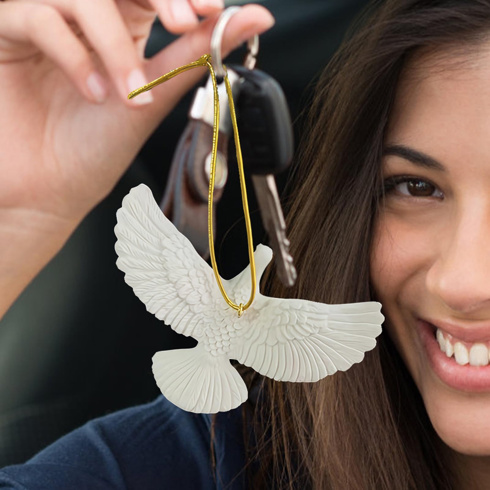 De La Navidad De Las Tórtolas De La Amistad | 2 Piezas De Ornamento Colgantes De Palomas De La Paz Blanca | Regalo De Ornamento De Navidad De Tórtolas De La Amistad, Decoración Del Hogar De Boda