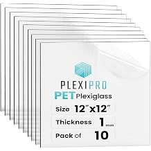 4"x6", 1mm, 10-Pack, Flexible PET Plexiglass Sheets