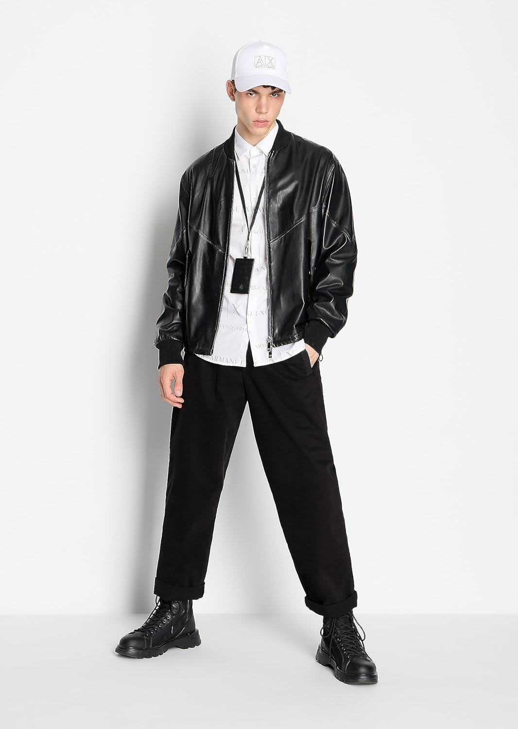 Armani Exchange Mens Regular Fit Cotton Poplin Printed Long Sleeve Button Down Woven Shirt - Image 2