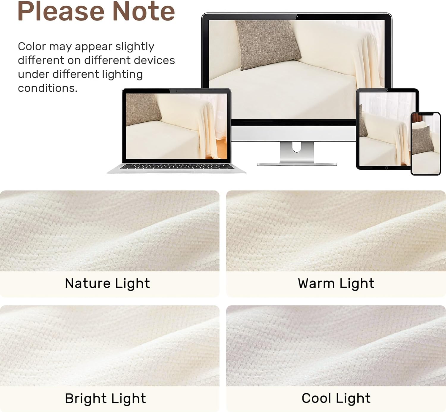 Sectional Couch Covers, 2 Pieces Washable L Shaped Couch Covers Sofa Blanket for Dogs Pet Friendly Sectional Sofa Slipcovers Furniture Protector,71"x 110"+ 71"x 118",(X-Large,Cream White)