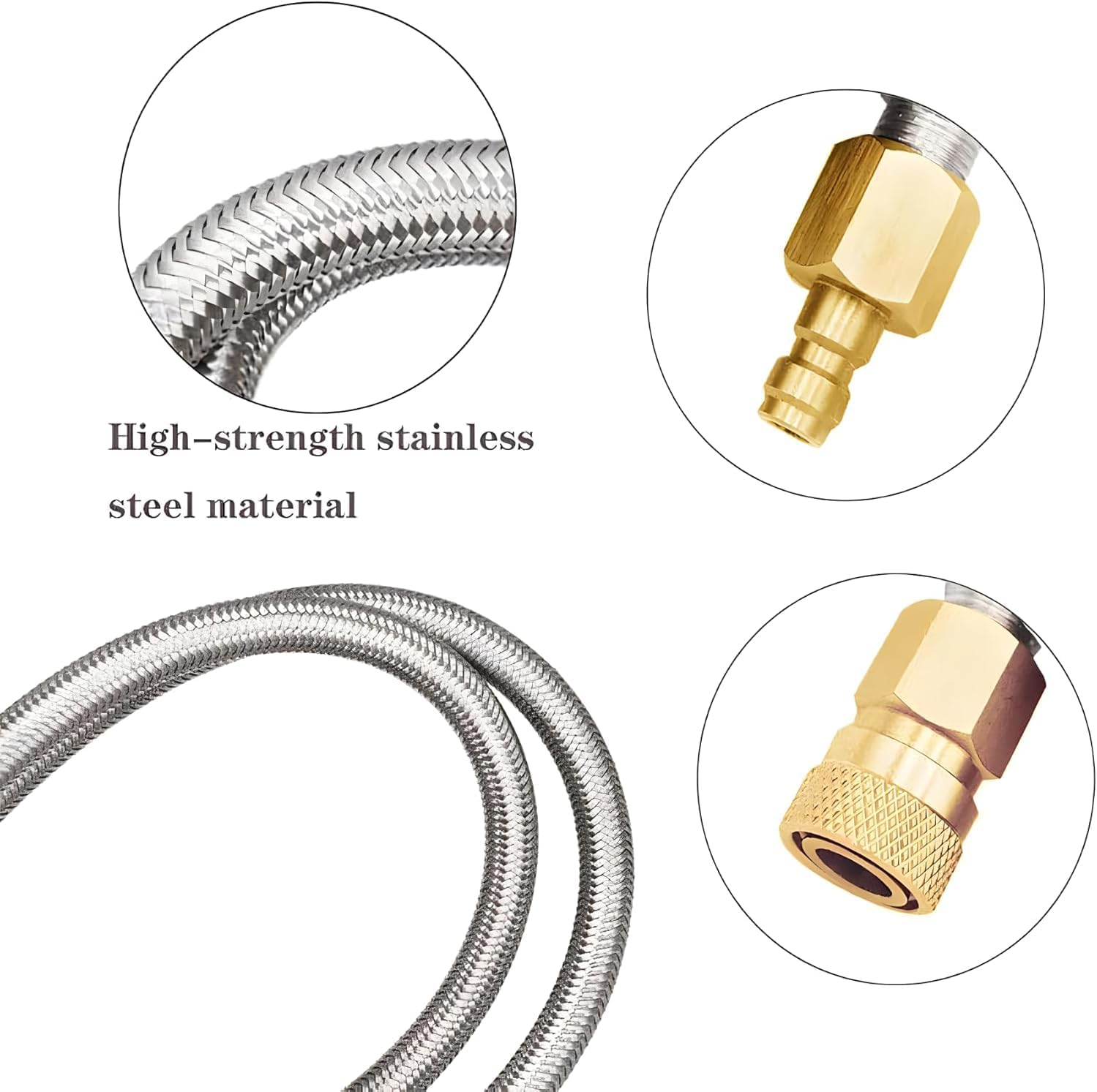 PCP Paintball Air Filling Hose Whip Extension Stainless Steel HPA Air Line,Co2 Hose (stainless steel 36in) - Image 4