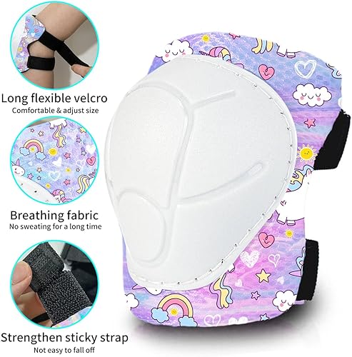 Vista 28 de Almohadillas para patineta para niños, jóvenes y adultos, coderas y muñequeras, equipo de protección, correas dobles fuertes y clips ajustables