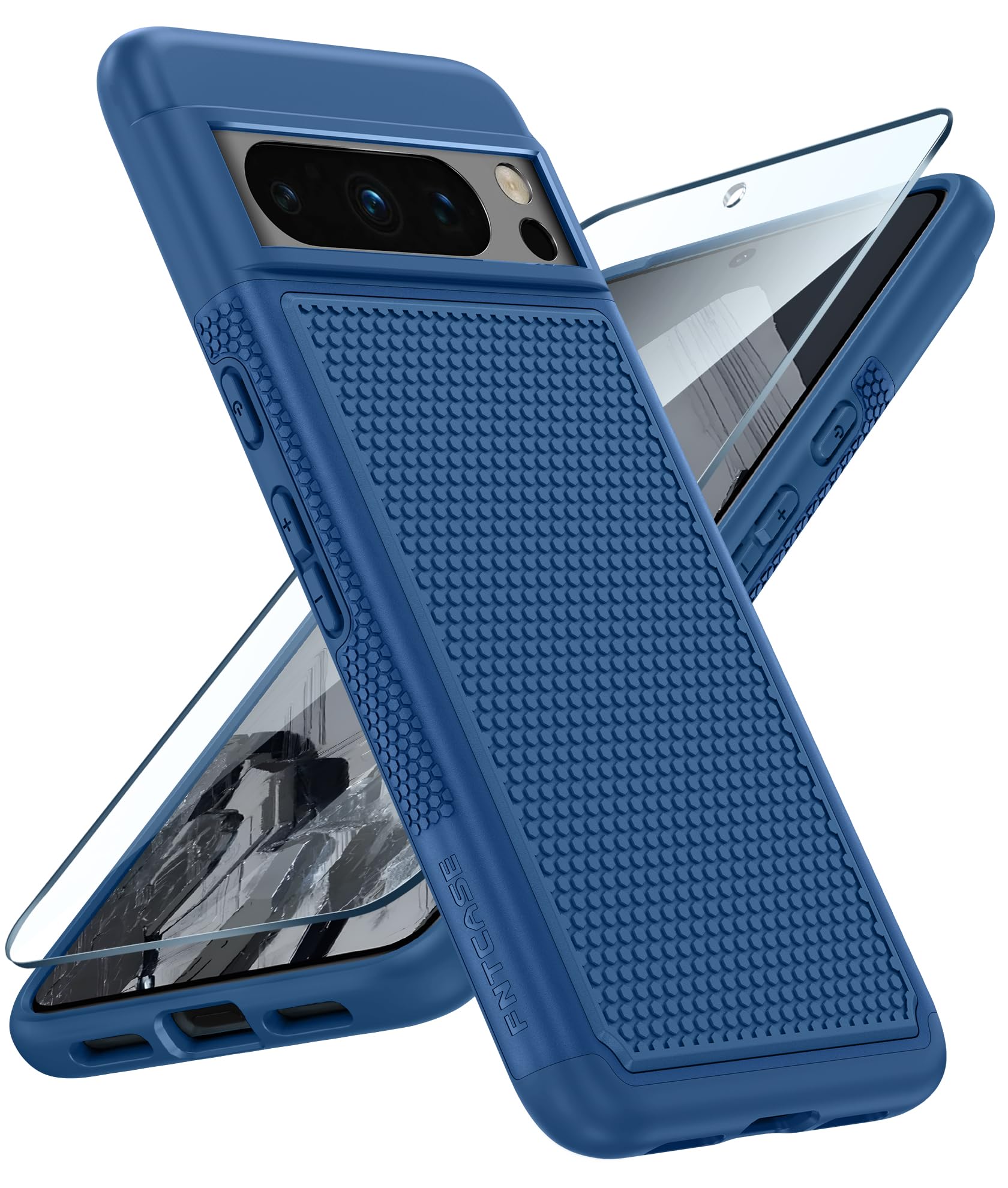 FNTCASE for Google Pixel 8-Pro Case: Dual Layer Shockproof Protective Cell Phone Cover | Anti Slip Textured Back | Military Protection Bumper | Heavy Duty Rugged Tough