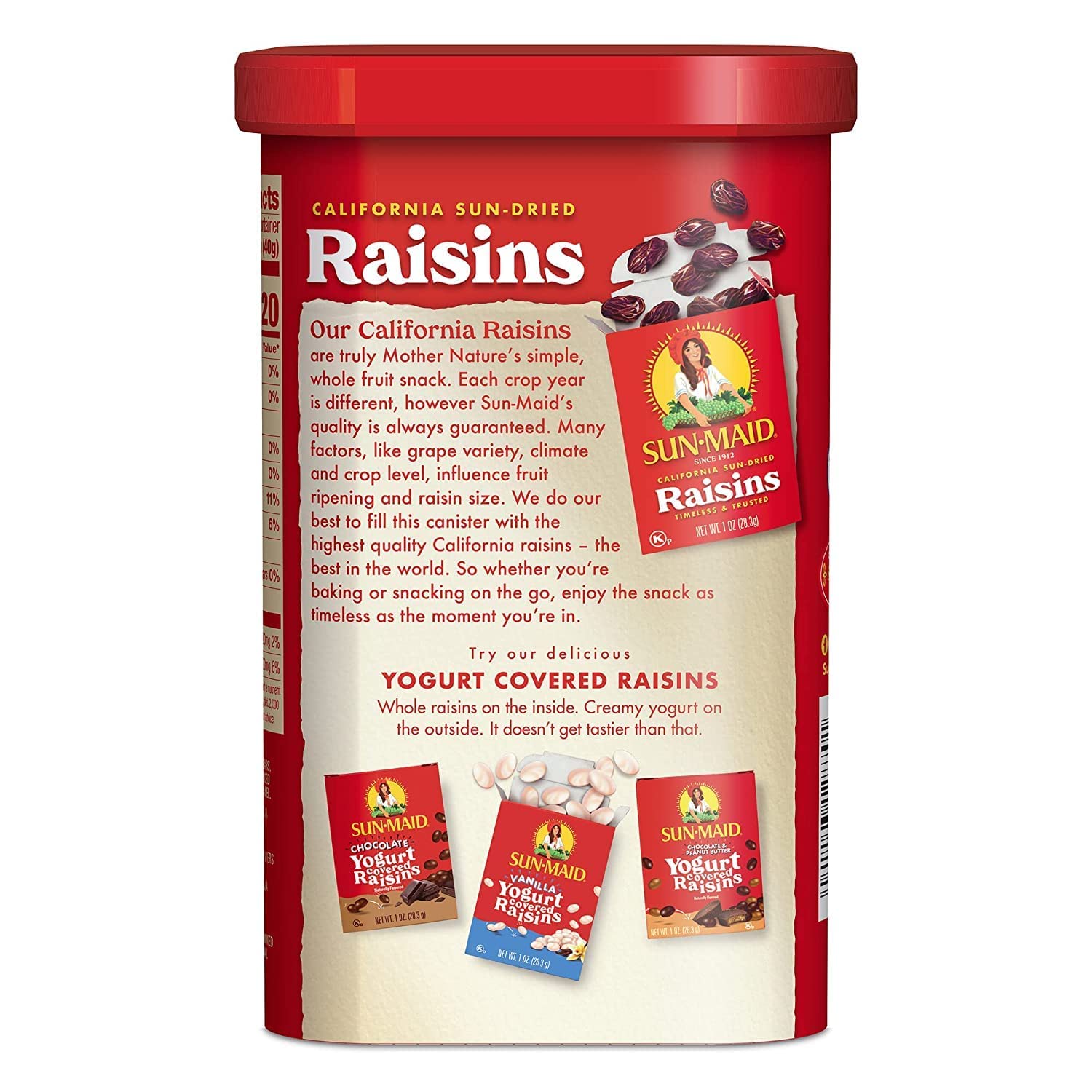Sun-Maid Raisins Canister 20 Oz (Pack of 8)