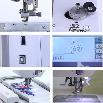Electric Embroidery Sewing Machine, 7 Color Touch Screen + LED Lighting, 2 Different Embroidery Frame, U Disk Import Pattern, Automatic Threading/Trimming, Automatic Sewing Machine