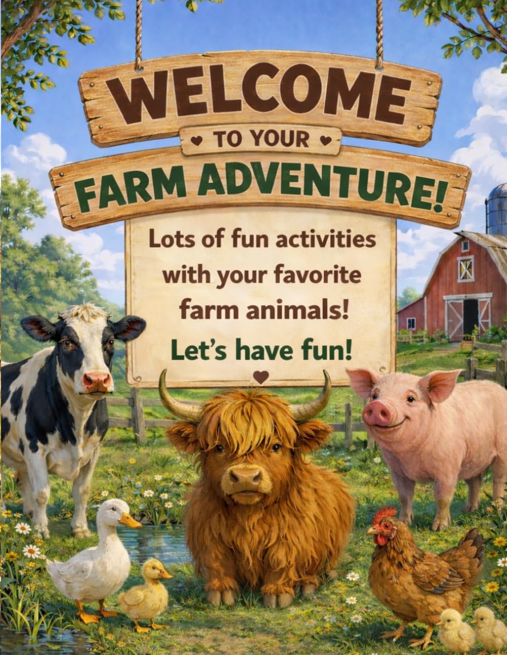 Farm Animal Activity Book: For Kids Ages 3–6