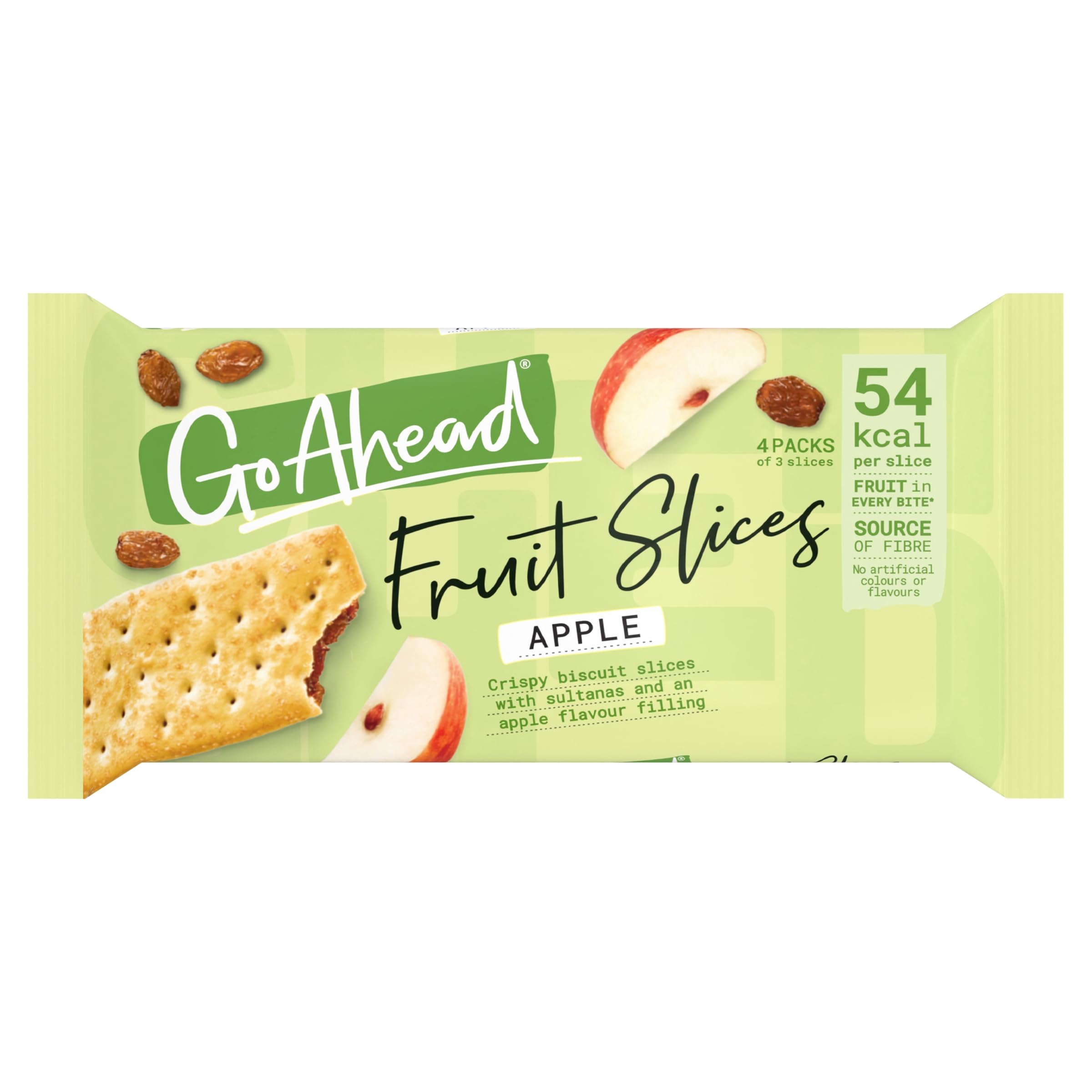 Go Ahead Apple Crispy Fruit Slice Snack Bars, 4 x 44g
