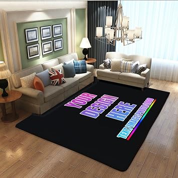 Personalized Rugs Door Floor Mat Custom Design Logo Picture Text Doormats Commercial Entrance Mat Rug with Non-Slip Rubber Backing Indoor Outdoor Doormats Black