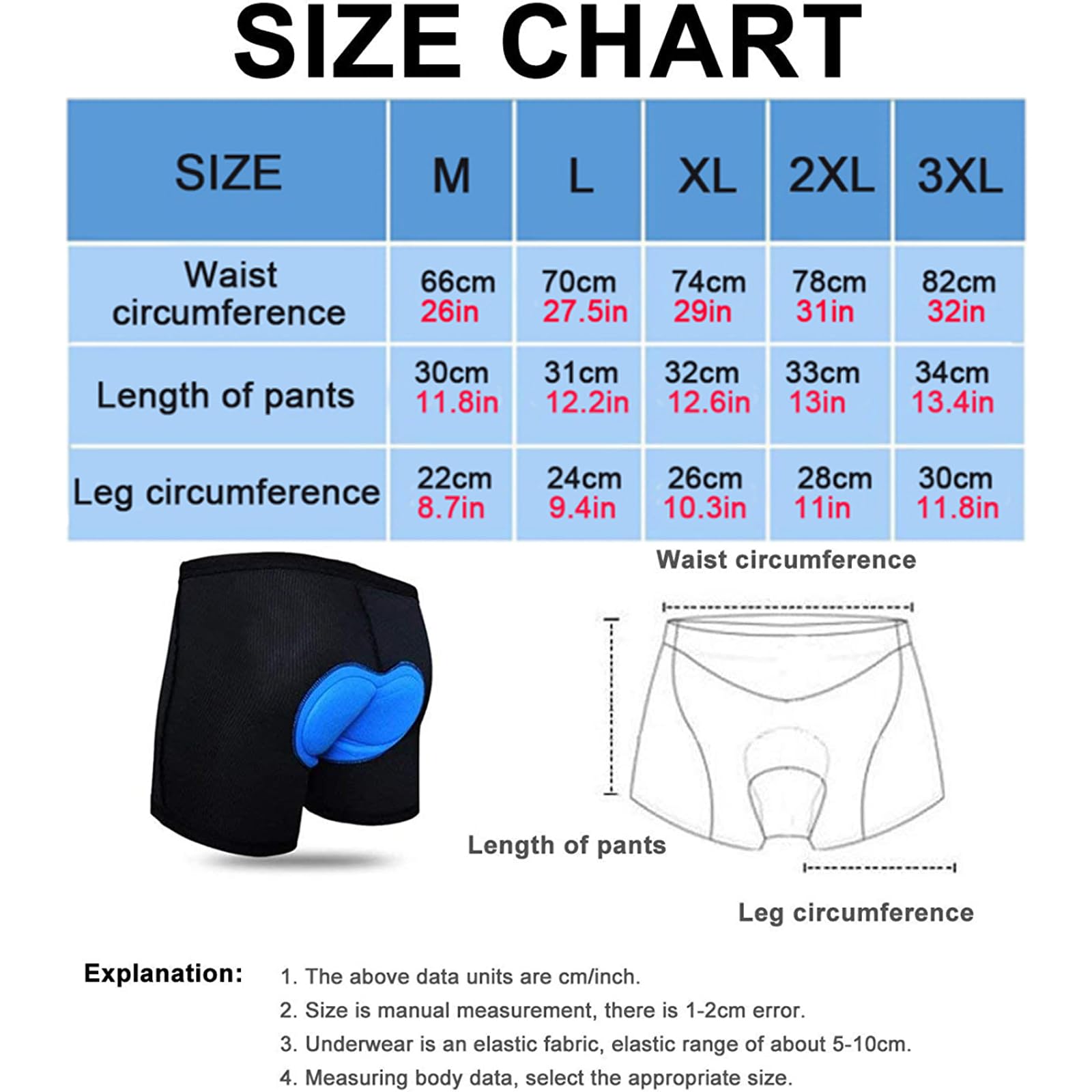 COTOP Pantaloncini MTB Uomo Pantaloncini da Ciclismo Bicicletta Imbottiti in 9D Gel Intimo Mutande Traspiranti ad Asciugatura Rapida Antiscivolo