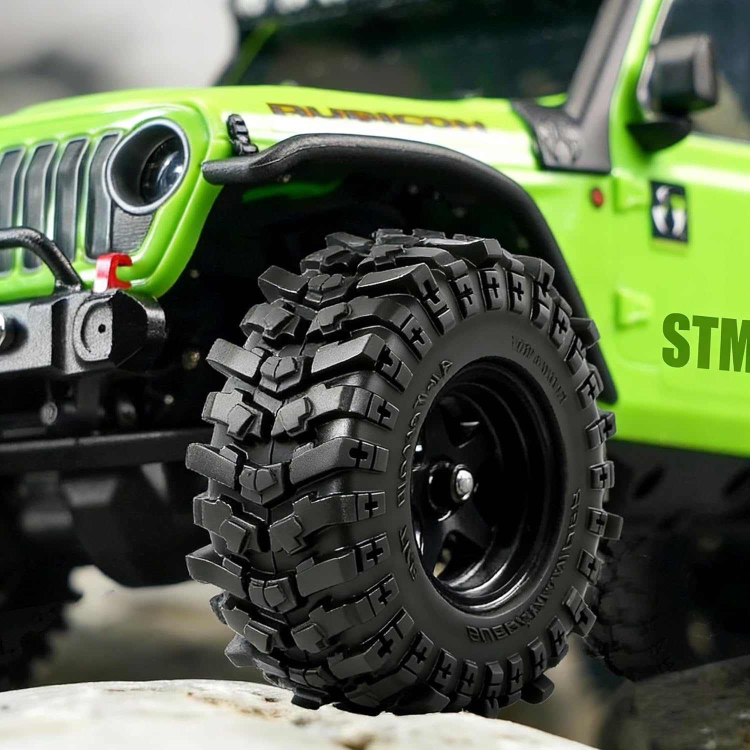 REDSPIDER 0.7" RC Crawler Tires 40mm, RS6 Composite Material Sticky Butyl Rubber Micro Mud Tires with Foam Inserts, High Grip Upgrade for 1/30 Axial SCX30 RC Car (Tires)