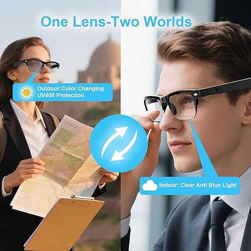 Miniatura 3 de Lentes inteligentes para mujeres y hombres, lentes fotocromáticas con luz azul, gafas de sol Bluetooth con altavoces para viajes, deportes, negocios