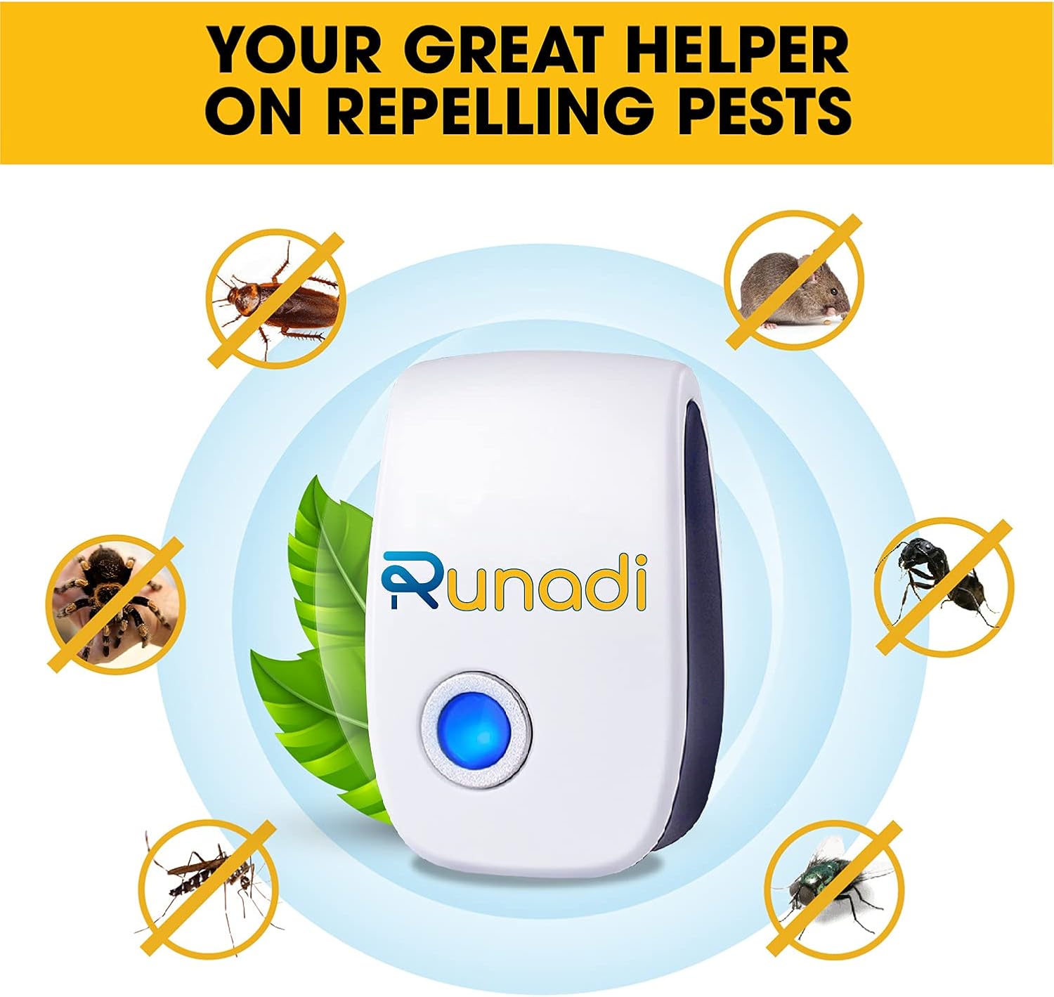 6 Packs Ultrasonic Pest Repeller - Pest Repellent Plug in - Insect Repellent for Mosquito, Rat, Spider - Rodent Repellent - Mouse Repellent - Spider Repellent - Rat Repellent - Mice Repellent : Patio, Lawn & Garden
