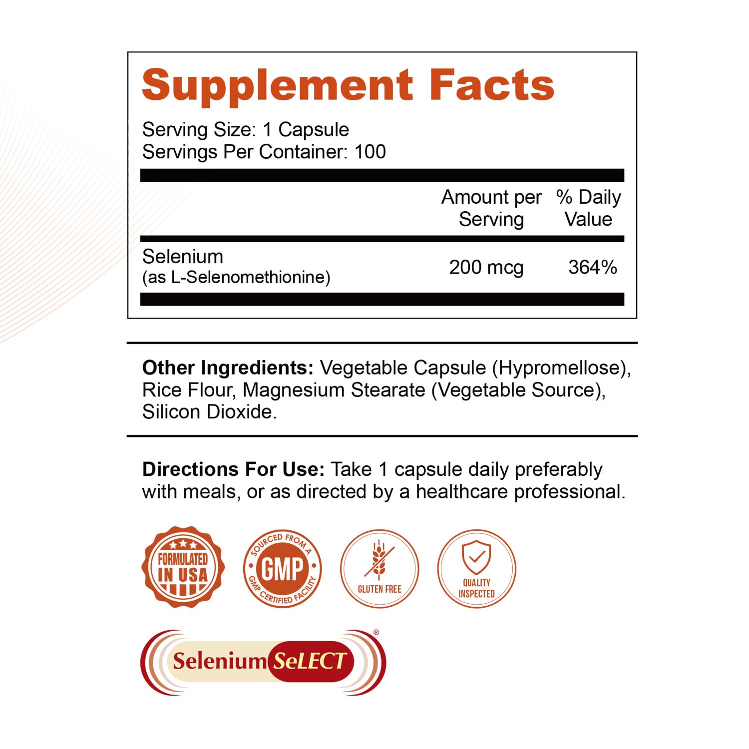 Selenium 200mcg Capsules Supplement for Women and Men — Amazon image 2